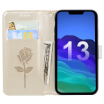 Telefoni&uuml;mbris iPhone 13 jaoks, 6,1-tolline nahast rahakott iPhone 13 kuld