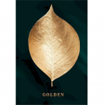 HUACANi 3D-teemantmaal, kuldsete lehtedega t&auml;ispuurtikandid, ristpistes komplekt Teemantmosaiigist taime maastikukujundus koduks Full Square 20*30 cm