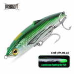 Kingdom Kingpro OP120/150 uppuv pliiatsiga p&uuml;&uuml;gilant 150 mm kunstliku helendava kattega voblerid, k&otilde;vad s&ouml;&ouml;dad merep&uuml;&uuml;gi peibutis 66g-OL01