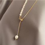 ANENJERY uus mood Kpop Pearl Choker kaelakee armas kahekihiline keti ripats naistele ehe t&uuml;drukule kingitus kuld