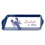 Les Tr&eacute;sors De Lily [A2454] &ndash; melamiinist koogialus  Bistrot du Port  sinine ja valge (homaar) - 30x15 cm sinine
