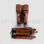 Nautical antiikne messingist teleskoop, nahast binokkel koos statiiviga, Vintage Dollond London 1920