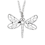 Les Tr&eacute;sors De Lily [R2838] &ndash; K&auml;sitsi valmistatud h&otilde;bedast kaelakee 'Libellule' h&otilde;be (roodiumiga kaetud) - 23x19mm h&otilde;be