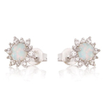 Les Tr&eacute;sors De Lily [R3714] &ndash; k&auml;sit&ouml;&ouml;lised h&otilde;bedased k&otilde;rvar&otilde;ngad 'Goddess Opal' h&otilde;bevalge (roodiumiga kaetud) - 7 mm valge