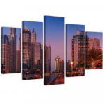 Viieosalise pildiga l&otilde;uendiprint Dubai City 100x70 lilla