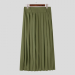 INCERUN Spring Unisex Scottish Kilt plisseeritud seelikud k&otilde;rge v&ouml;&ouml;kohaga pikk seelik S must