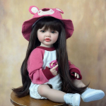 BZDOLL Realistlik elutruu Reborn Baby Girl t&auml;issilikoonist kehanukk pikkade juustega 55 CM 22 tolli printsess v&auml;ikelaps Bebe same as picture