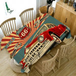 Vintage auto prinditud laudlina Kodu Lauakaunistus Saastumisvastased Aksessuaarid Ristk&uuml;likukujuline Restoran Diivanilaud Laudlina 140x240cm55x94inch