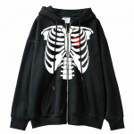 Gooti stiilis kapuuts, pikkade varrukatega Harajuku Skeleton dressipluus, naiste Y2K esteetiline hip-hop t&auml;navar&otilde;ivad, vanad t&otilde;mblukuga riided XXXXL