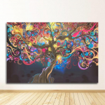 Abstract Blacklight maalid Kunst Ps&uuml;hhedeelne Trippy Plakat Prindib L&otilde;uendi Seinapildid Elutoa Kodukaunistuse Kunstiteosed 21x30 No Frame