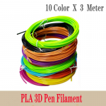 3M/rull 1,75 mm 3D-printimispliiats Filament T&auml;itepliiats 10/20 v&auml;rvi Loomingulised hobid PLA plastikust Doodle 3M x 10 Colors(Total 30M)