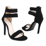 Brown Beige Women Sandals High Heel Big size 48