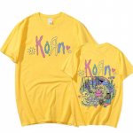 Korn Cartoon Rock Band Music albumi T-s&auml;rk Meeste Vintage Metal Gothic Suurem&otilde;&otilde;tmeline T-s&auml;rk T&auml;navar&otilde;ivad Suvised l&uuml;hikeste varrukatega T-s&auml;rgid L