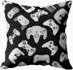 RZN Gamer M&auml;ngukontroller Joypad Joystick Padja kate Punane ruuduline Padjakatted 45x45cm Kodudiivanidele