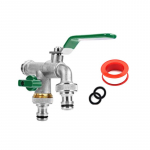 Kali Double Duo Outlet Garden v&auml;lise kraaniklapiga kraan 1/2  / 3/4  k&uuml;lmakindel messing