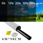 50cm X 6m 1/5/15/25/35 protsenti VLT Aknakile Klaaskleebis P&auml;ikesekaitsekile Autole UV-kaitse Kiled Kleebis 25 Percent Clear