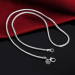 45-60cm 925 Sterling H&otilde;be 1MM/2MM/3MM ussiketi kaelakee Meestele Naiste Moeehted ripatsiga 45cm valge