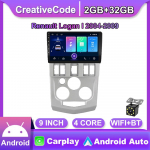 Autoraadio Carplay jaoks Renault Logan 1 2004-2009 Android Multimeedia Videopleier GPS Navigatsioon WIFI 2+32GB 1+16GB