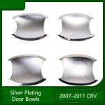 Ruili58 For Honda CRV CR-V 2007-2011 Silver plating Black Carbon Fiber Chrome Car Door Handle Cover Decor Trim Sticker silver door bowls
