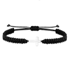 String Braided Bracelet Adjustable Rope Cross Bracelet in Black Red Lucky Bangle Wrist Cuff Wristband for Men Women Jewelry