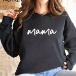 Mama Crewneck dressipluus Mama kampsun rasedus n&auml;itab parimat rasedat, kuulutab kapuutsi kingitus emale, naiste kampsun, pullover S must