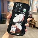 Silikoonist pehme laine &uuml;mbris, l&auml;ikiv moodne kookosp&auml;hkli koorega mobiiltelefon, must tagakaas oppo Vivo Realme Infinixi jaoks Oppo A15