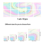 10 tk Hallid valged v&auml;rvilised marmorplaadid Kleebis K&ouml;&ouml;k Garderoob Vannituba Kodusisustus Isekleepuvad kristallist k&otilde;vast filmikunstist seinakleebised 30cm&times;30cm&times;10pcs