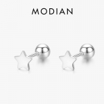 Modian Minimalism Stars Keeratavad k&otilde;rvar&otilde;ngad 925 Sterling H&otilde;bedast v&otilde;luhelmestest Pisikesed k&otilde;rvar&otilde;ngad Naistele T&uuml;drukutele Peoehted h&otilde;be