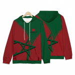 Pusad Maroko Riikliku Embleemi Lipp 3D Prindiga Pusad Poisid T&uuml;drukud Unisex Kapuutsiga Mood Pusad pikkade varrukatega Spordidress 130