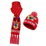 1 komplekti m&uuml;ts salli komplekt LED j&otilde;ulum&uuml;ts lumehelves J&otilde;uluvana p&otilde;dra j&otilde;ulupuu print erksav&auml;rviline Sobiv unisex uusaasta pidulik tutisall nokam&uuml;tsiga komplekt punane