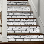 6 riba simulatsiooniga StoneStair kleebised Vin&uuml;&uuml;list isekleepuvad renoveeritud trepi kleebised 39,37 x 7,08 tolli 6 astme jaoks 18cm*100cm*6pcs