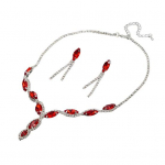 3 tk/komplekt Ehtekomplekt Geomeetriline Kaunista Kauakestev Luksus Naiste Aksessuaarid Lillelised tutid kaelakee K&otilde;rvar&otilde;ngad Komplektid Tutvumistarvikud punane