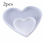 2 tk/komplekt S&uuml;damealuste kandik Silikoonist vorm Love Shape Shape Dish Vaigust plaat K&auml;sit&ouml;&ouml;