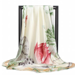 Kvaliteetsed luksuslikud siidist sallid peapael Sallid kaelasall naistele kett siidist sall naiste dekoratiivne sall 90*90cm heleroheline v&auml;rv