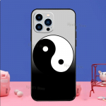 Yin Yang mustvalge telefoni&uuml;mbris iPhone'ile Samsung Galaxy Redmi Xiaomi Oppo OnePlus Note SA 7 8 9 10 11 12 13 14 20 21 22 23 53 54 Pro Max Plus Ultra iPhone 6 or 6S