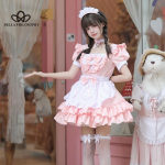 Cosplay Jaapani stiilis armsad armsad neiu riided Kleit Puhas roosa neiu vormikost&uuml;&uuml;m Cosplay l&uuml;hikese seelikuga riietus&uuml;likond XXL roosa