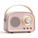 Retro Bluetooth-k&otilde;lar, armas minik&otilde;lar koos FM-raadioga, kaasaskantav juhtmevaba k&otilde;lar koos TWS-muusikam&auml;ngijaga Hifi stereo TF USB roosa