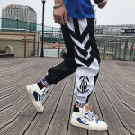 T&auml;navar&otilde;ivad Hip Hop Jooksup&uuml;ksid Meeste lahtised haaremip&uuml;ksid pahkluu pikkusega p&uuml;ksid Sport vabaaja dressip&uuml;ksid valge L must