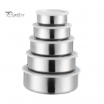 5 tk roostevabast terasest toidukonteinerid lekkekindla kaanega Korduvkasutatav kr&otilde;psukarbi kauss kodu jaoks 5pcs