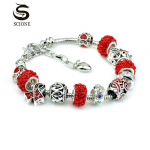 LUXY MOON Moodne naiste k&auml;ev&otilde;ru Teemanthelmestega k&auml;ev&otilde;ru kett DIY k&auml;ev&otilde;ru stiilis k&auml;ev&otilde;ru 17cm punane