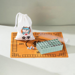 Hiina mini-mahjongi komplekt koos kandekotiga, 144 plaati, plaadid peoks roheline