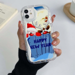 Samsung Galaxy A25 iPhone 15 jaoks Xiaomi Poco X6 Redmi Huawei Honor 90 telefoni&uuml;mbrised A2 uusaasta j&otilde;uludisaini kunst eksklusiivne Kreemmustriline pehme &uuml;mbris for iPhone 6 valge