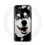 Iphone 13 pro max &uuml;mbris must ja valge husky koera sinised silmad