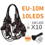 10 suurt tuld, &uuml;hendatavad kaubandusliku klassi veekindlad v&auml;litingimustes kasutatavad LED-valgustid aiapuhkuse pulmadeks 220V 1W Bulb EU pulg