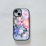 N48 Flower Peony Vase pehme tagakaas iPhone 14 15 Pro Max jaoks Samsung A54 A22 Xiaomi Poco X5 Redmi Huawei Realme Plating Frame kaamera kaitse&uuml;mbris for iPhone 7