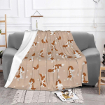 Cavalier King Charles Spanieli Tekk Flanell S&uuml;gis/Talv Loom Koeras&otilde;ber Pehme Visketekk Voodi jaoks V&auml;livoodipesu Tekid 75x100cm 30x40in beige