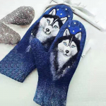 Unisex talvised ka&scaron;miirist kootud silikoonist libisemiskindlad paksud soojad fliiskindad