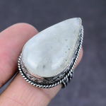 Natural Rainbow Moonstone Gemstone Handmade 925 Sterling Silver Ring Size 8 c8w13