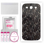 apgo Protective Skin Sticker for the back compatible with Samsung Galaxy S3 i9300, Wrap Film, Foil, Vinyl - Pattern Carbon Black Pixel