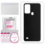 apgo Protective Skin Sticker for the back compatible with Oukitel C31 Pro, Wrap Film, Foil, Vinyl - Pattern Carbon Black
